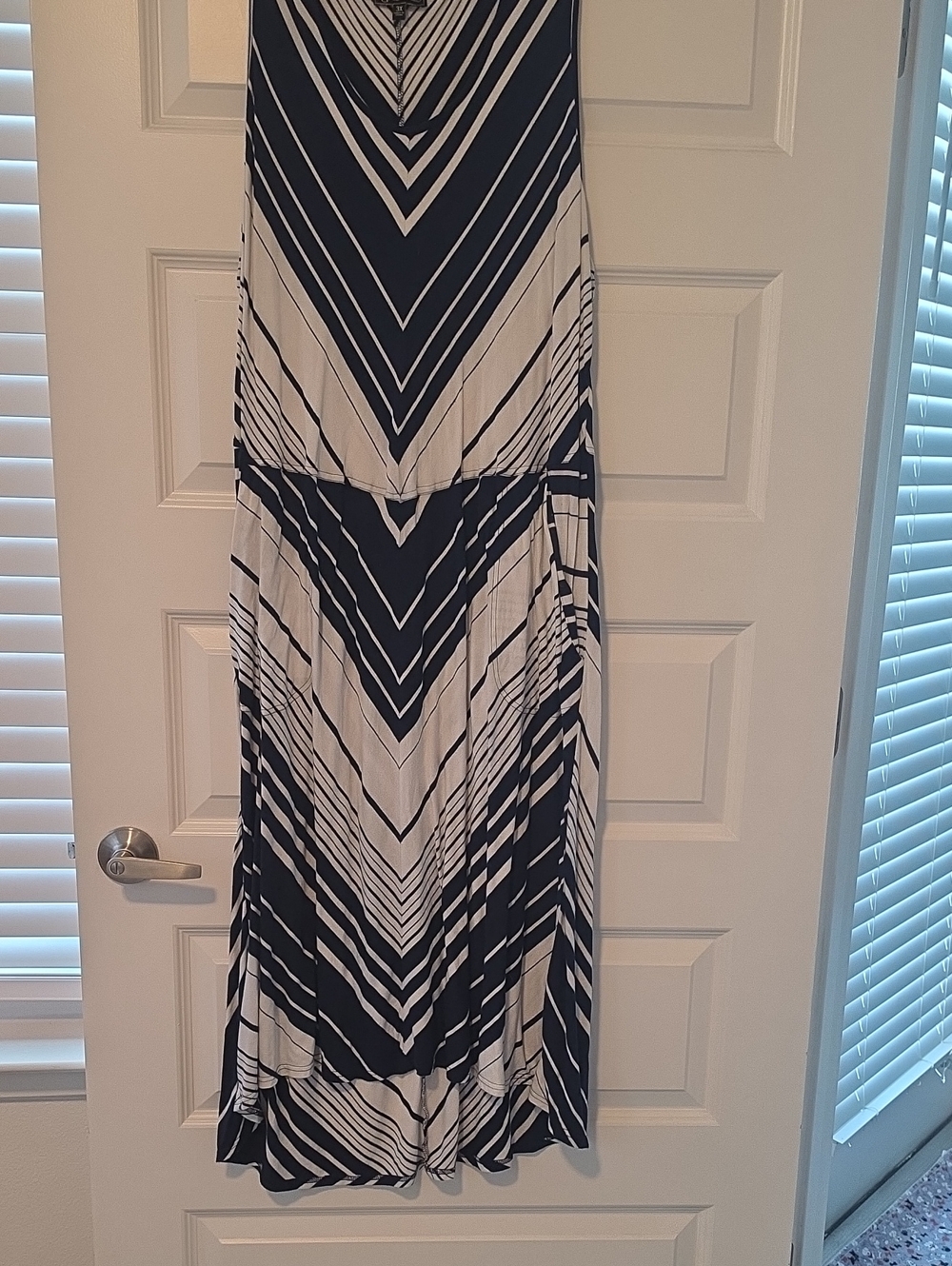 DC Navy and White Chevron Maxi Dress